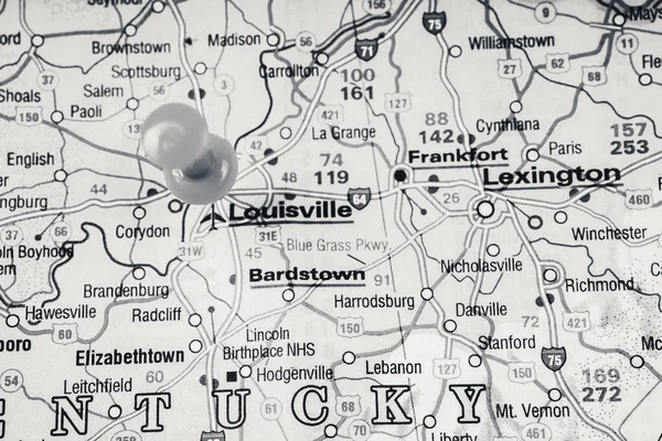 Loisville Nos Eua Mapa Fundo — Fotografia de Stock