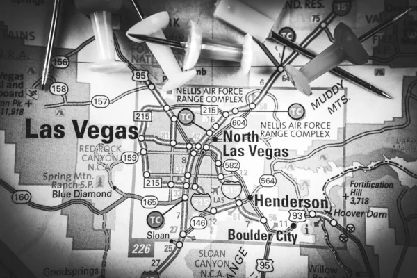 Лас Вегас Мапа Usa Тло Подорож — стокове фото