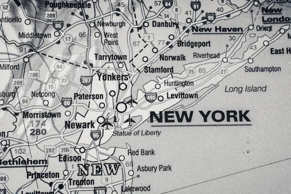 New York Interaktív Térképen — Stock Fotó