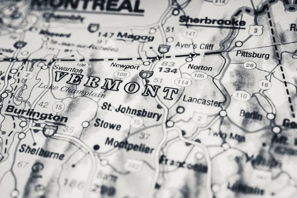 Vermont Sur Carte Usa — Photo