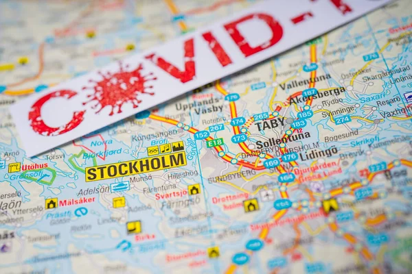 Stockholm Coronavirus Covid Karantänbakgrund — Stockfoto