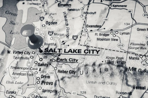 Salt Lake City Sur Carte — Photo