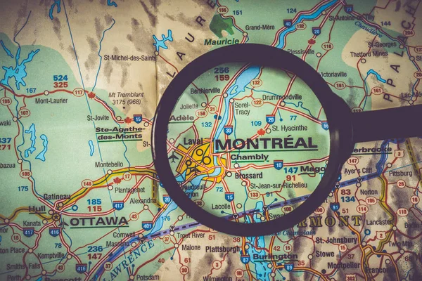 カナダ地図上のモントリオール — ストック写真