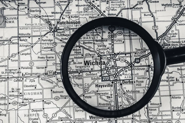 Wichita Usa Harita Seyahat Arkaplanı — Stok fotoğraf