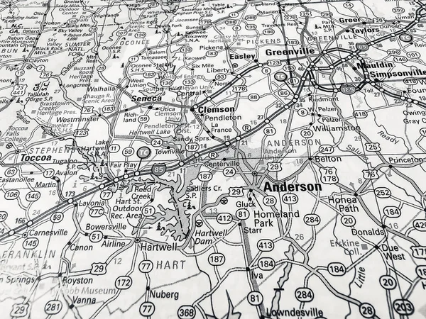 美国地图上的格林维尔 — 图库照片