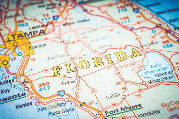 Florida state on USA map background
