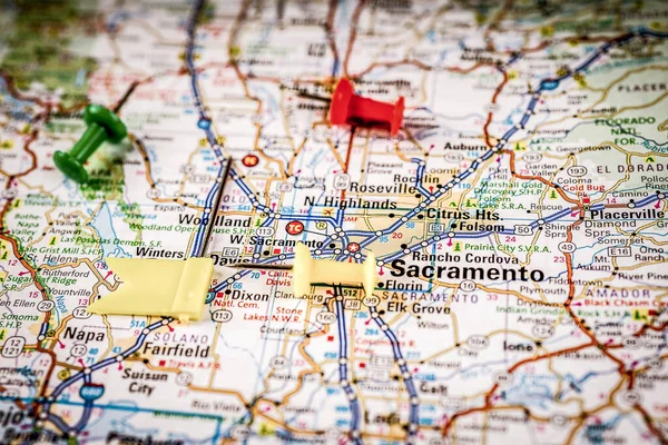 Sacramento Usa Map Atlas Travel Background — 스톡 사진