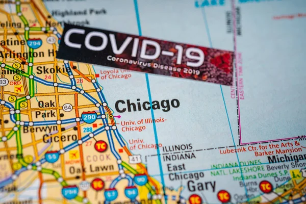 Chicago Coronavirus Covid Karantina Geçmişi — Stok fotoğraf