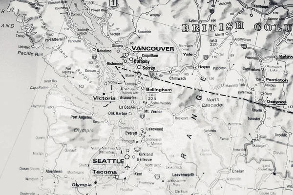 地图上的温哥华 — 图库照片