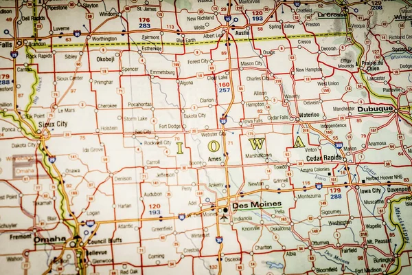 Iowa State Map — Stock Photo, Image