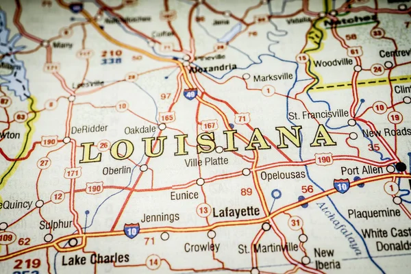 Louisiana Usa Mapa Pozadí — Stock fotografie
