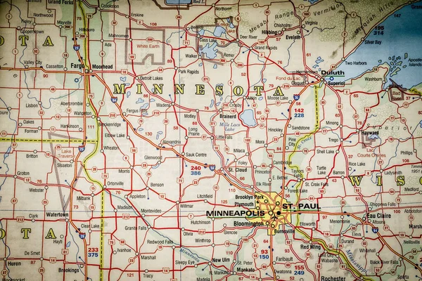 地図上のミネソタ州 — ストック写真
