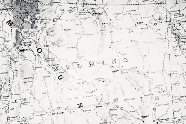 地図上のワイオミング州 — ストック写真