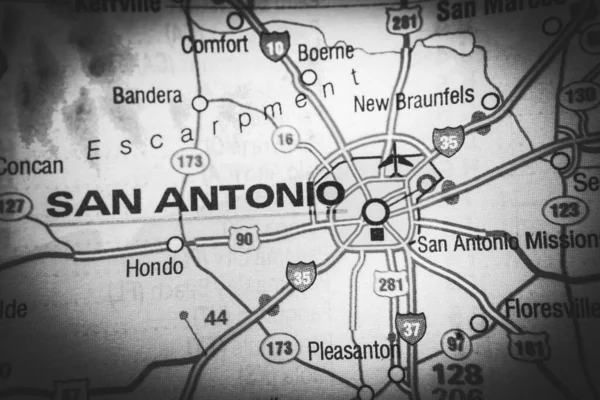San Antonio Sur Carte Des États Unis — Photo