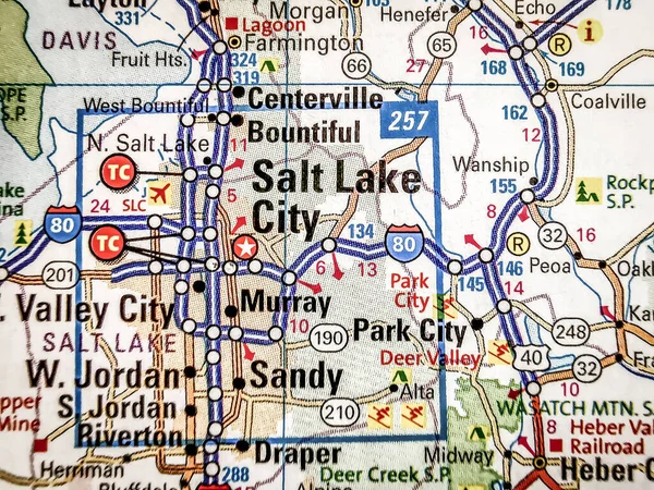 Salt Lake City Usa Carte Arrière Plan — Photo