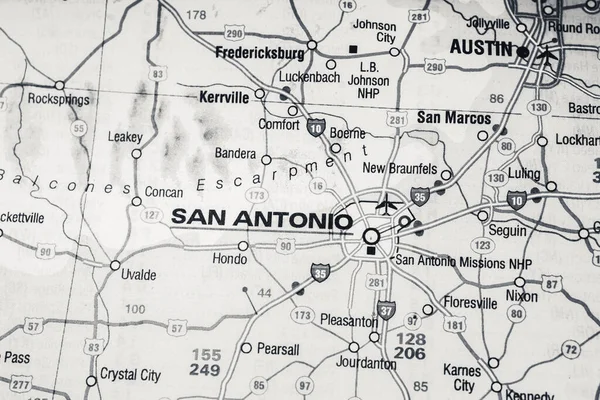 San Antonio Usa Mapa Antecedentes —  Fotos de Stock