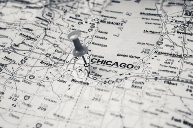 Chicago harita üzerinde