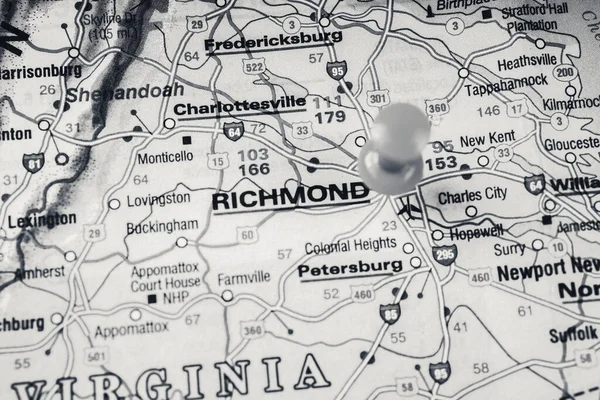 リッチモンド地図旅行の背景 — ストック写真