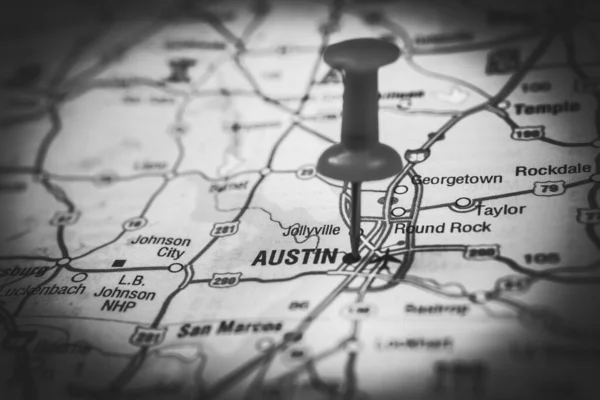 Austin Mapa Fondo Viaje — Foto de Stock