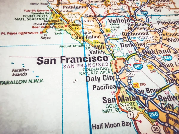 San Francisco Estados Unidos Mapa — Foto de Stock