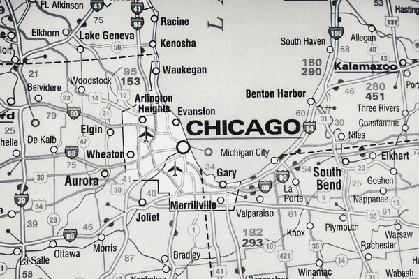 Chicago Карте — стоковое фото