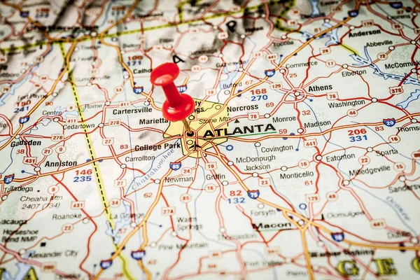 Atlanta Sur Fond Carte Usa — Photo