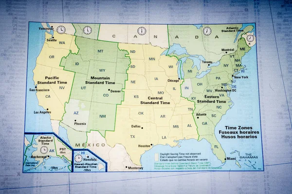 Mapa Huso Horario Fondo — Foto de Stock