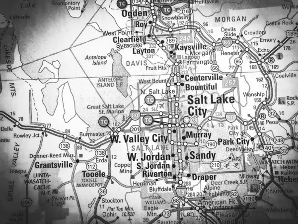Salt Lake City Amerikai Egyesült Államok Térkép Háttér — Stock Fotó