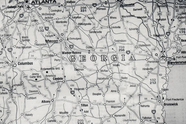 Georgia Mapě Usa Cestovní Zázemí — Stock fotografie