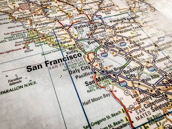 San Francisco Estados Unidos Mapa — Foto de Stock