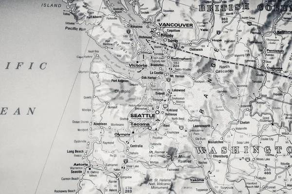 Seatle Washington Map — Stock Photo, Image