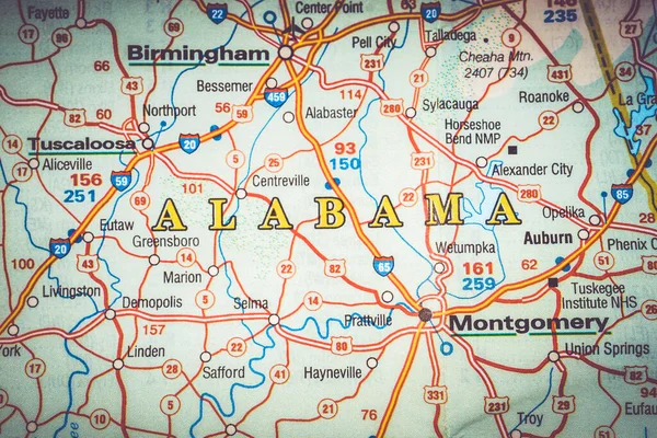 Alabama Estado Mapa —  Fotos de Stock
