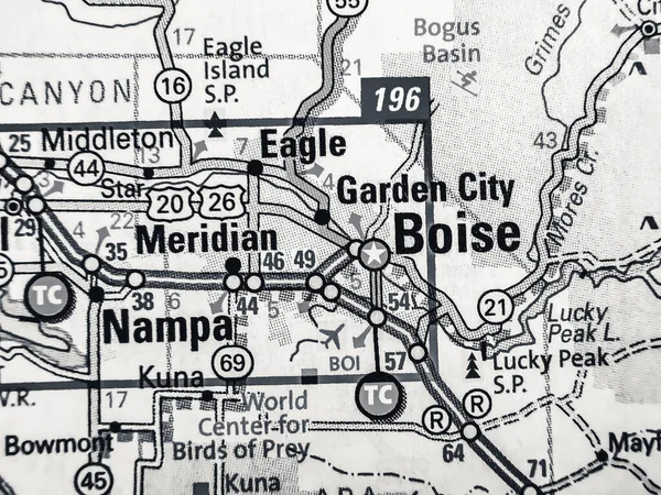 Boise Usa Mapa Pozadí — Stock fotografie