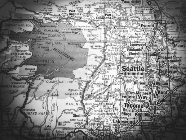 Seattle Mapie Usa — Zdjęcie stockowe