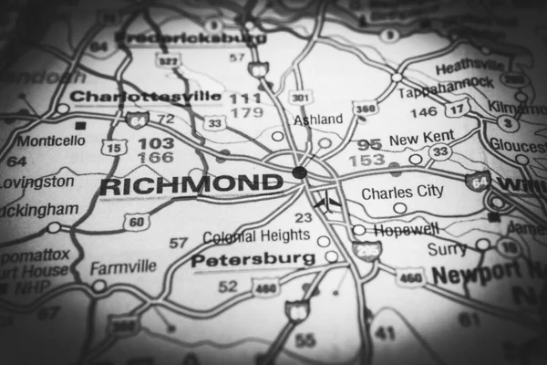 Richmond Mapa Fondo Viaje — Foto de Stock