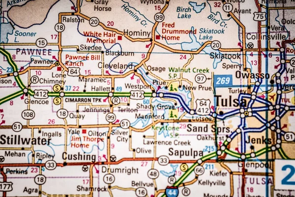 Mappa Sfondo Tulsa Usa Viaggio — Foto Stock