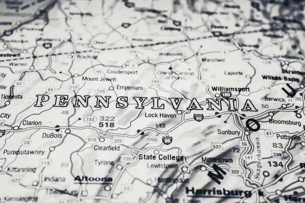 Pennsylvania on the map