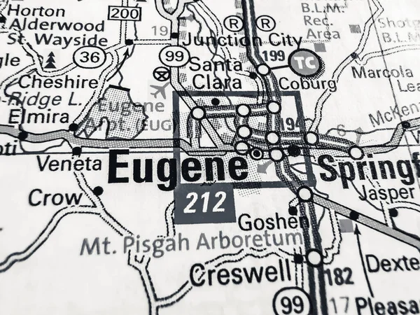 Eugene Amerikai Egyesült Államok Térkép Háttér — Stock Fotó