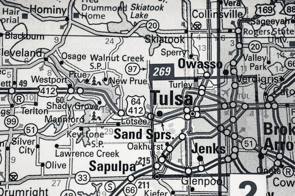 Hintergrund Der Karte Von Tulsa Usa Reise — Stockfoto