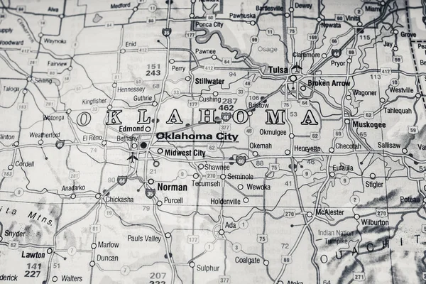 Oklahoma Usa Mapa Cestovní Zázemí — Stock fotografie