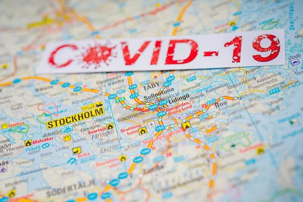 Stockholm Coronavirus Covid Karantänbakgrund — Stockfoto