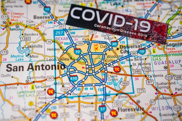 San Antonio Coronavirus Covid Karantän Bakgrund — Stockfoto