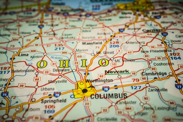 Ohio Eua Mapa Fundo — Fotografia de Stock