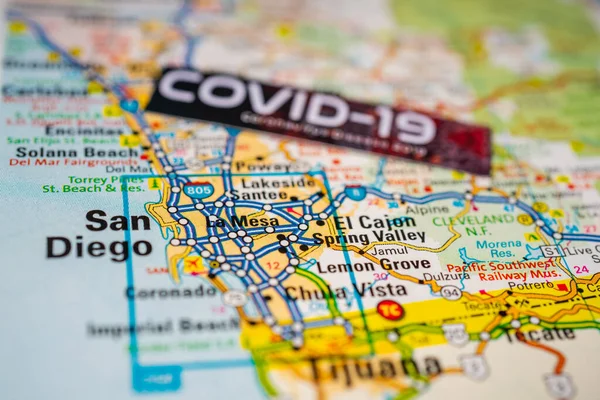 San Diego Coronavirus Covid Karantän Bakgrund — Stockfoto