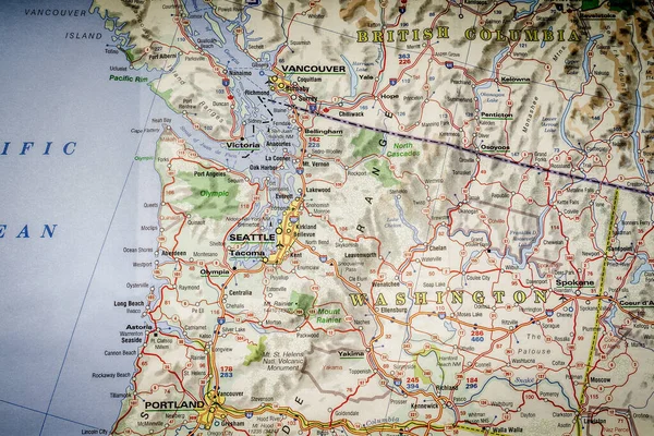 Seatle Washington Mapa — Foto de Stock