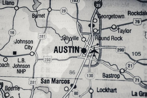 Austin Usa Mapa Viagens Fundo — Fotografia de Stock