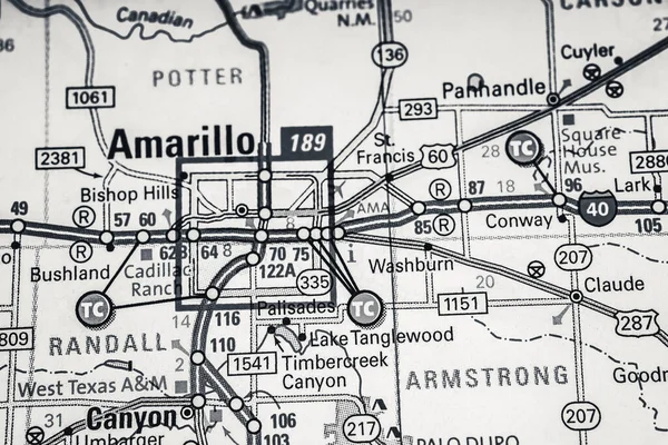 Amarilo Map Usa Background Подорож — стокове фото