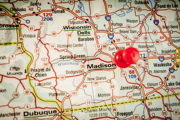 Madison Interaktív Térképen — Stock Fotó