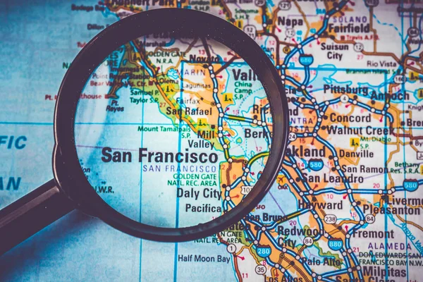 San Francisco USA Map, Atlas Travel Background