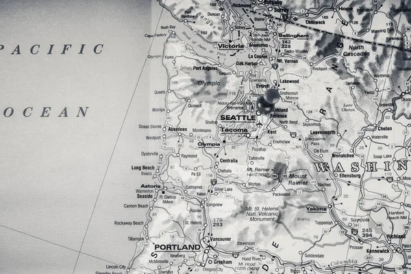 Seatle Washington Mapě — Stock fotografie